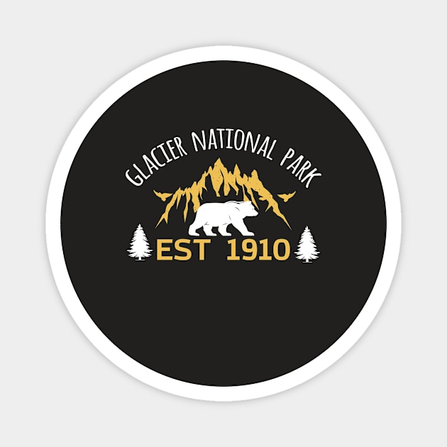 Glacier National Park Est 1910 Montana Magnet by Master_of_shirts